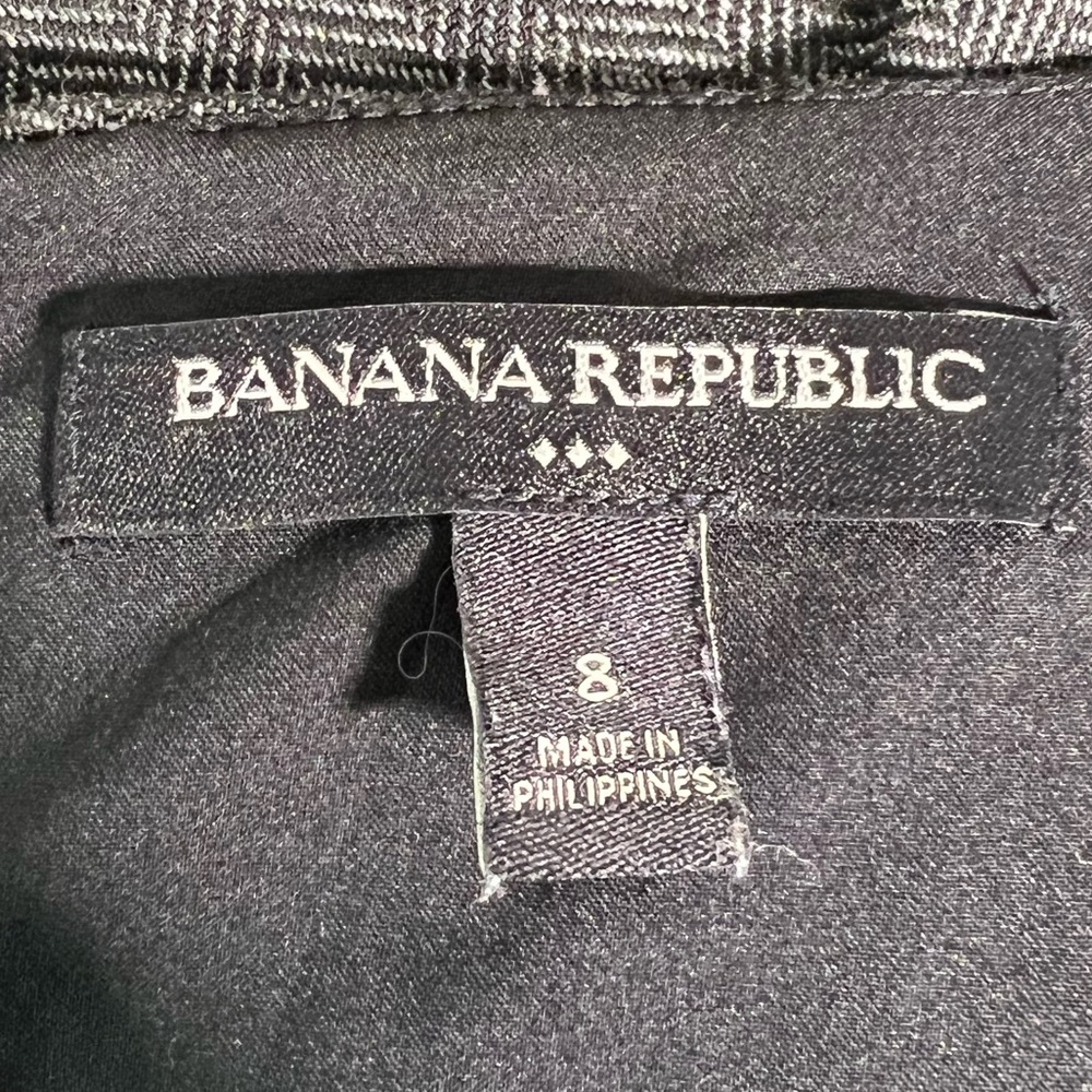 Banana Republic Factory Black & Gray Sleeveless Dropped Ruffle Waist Dress, Sz 8 - Picture 6 of 7
